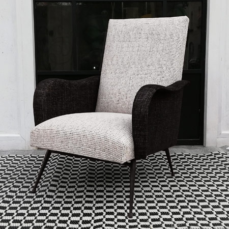 Fauteuil années 1960 noir et blanc