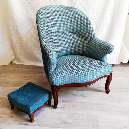 Fauteuil crapaud pied de poule