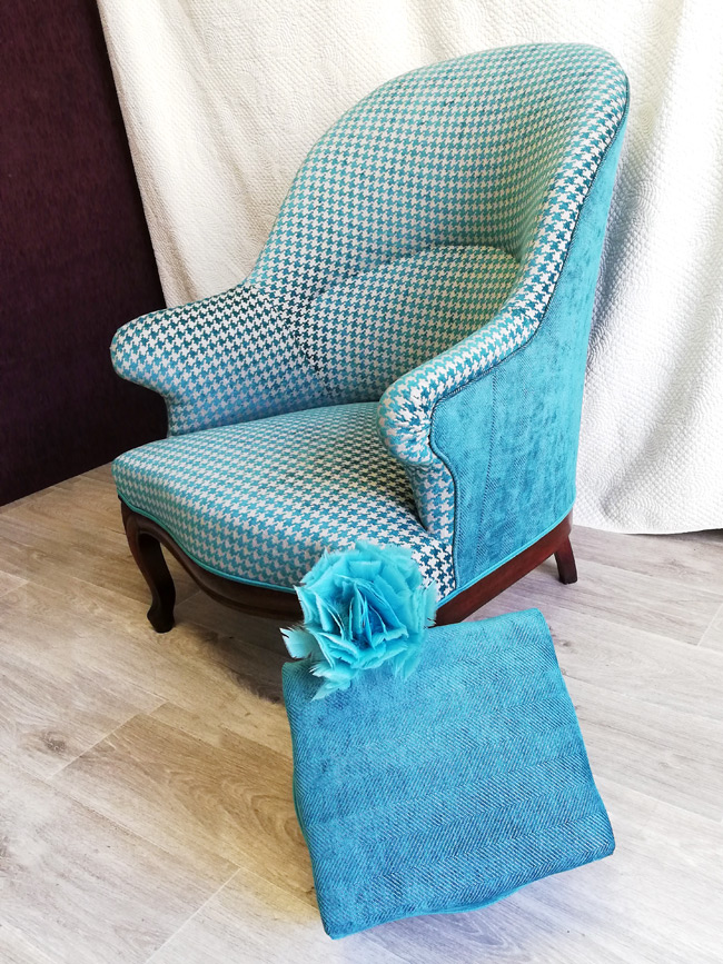 Fauteuil crapaud pied de poule